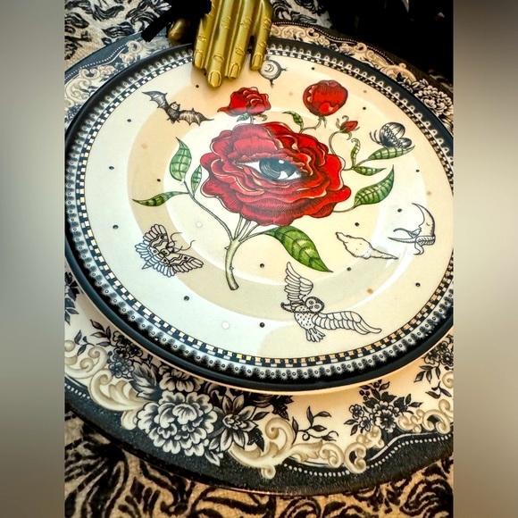 DINNER PLATES set of 4 Halloween till death do us part - Picture 3 of 7